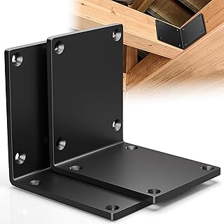 2 Pcs 8" X 8" X 6" Heavy Duty Steel L Angle Bracket for Wood, Large 90 Degree Corner Shelf Support Bracket, 8x8 Post to Beam Connector, Thickness 1/4"(6mm), Max Load 300+lbs-