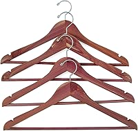 Vista 19 de Household Essentials CedarFresh - Perchas de cedro, paquete de 4, 100% cedro rojo oriental, barra transversal con cerradura, muescas antideslizantes