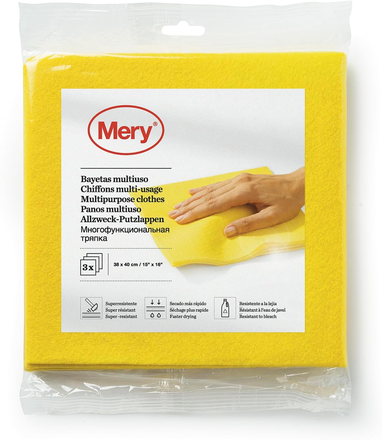 MERY YELLOW MULTI-PURPOSE CLOTH CLEANING CLOTH ABSORBENT 30 * 40 3PCS