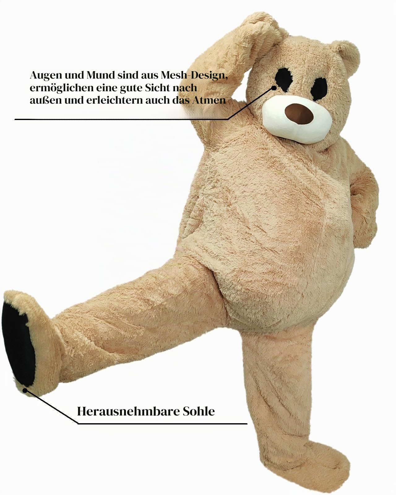 Kostüm für große Bären, Maskottchen, tanzender Bär, riesiger Plüsch-Teddybär, tragbar, Tierfigur, Cosplay, Erwachsenengröße, für Damen und Herren