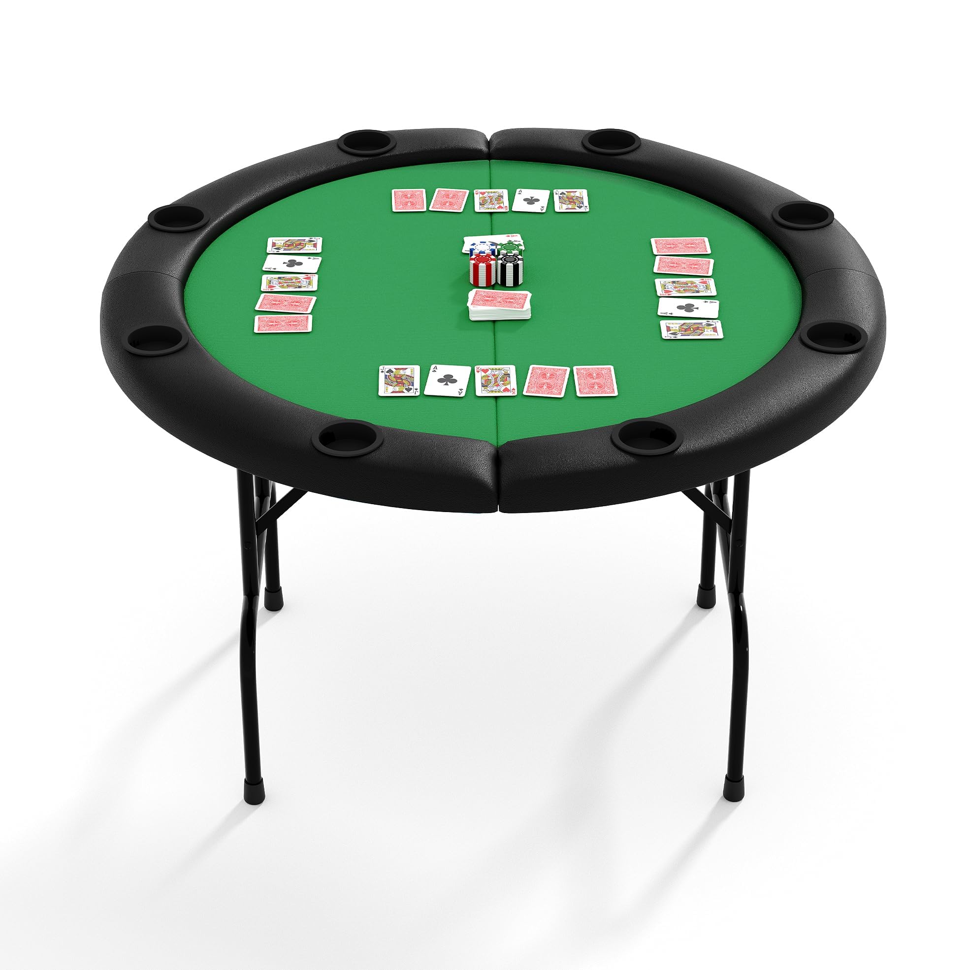 Garvee Tavolo Poker Rotondo Pieghevole 122 cm Per 8 Giocatori, Bordo
