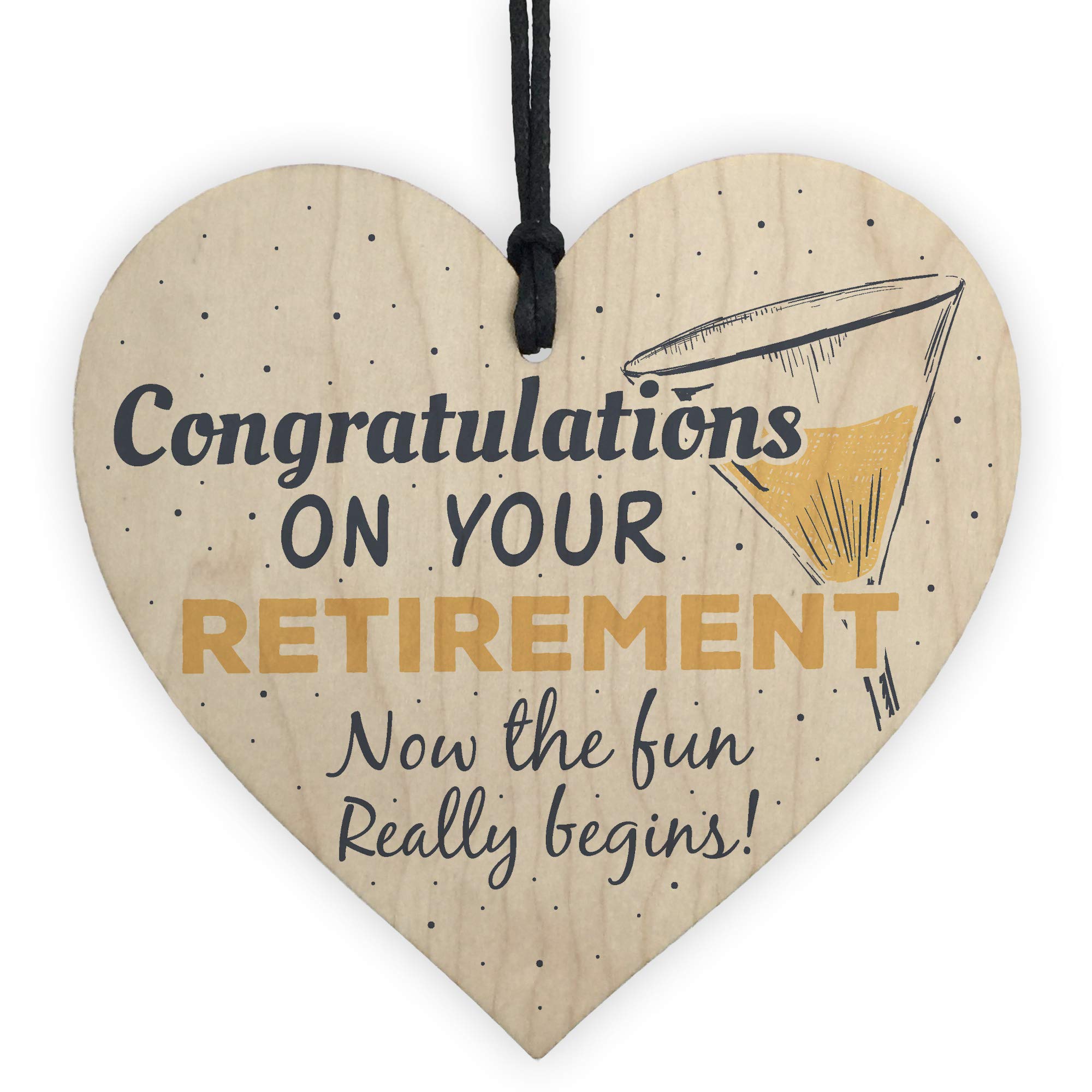 RED OCEAN Retirement Congratulations Keepsake Handmade Wooden Heart Friendship Grandparents Gift Plaque