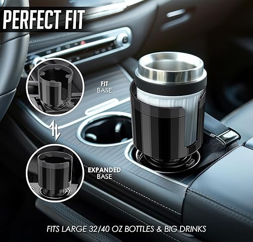 Miniatura 6 de Expansor de portavasos de automóvil para tazas, botellas y tazas de viaje, compatible con la mayoría de tamaños estándar para botellas, evita