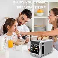 Vista 7 de Tostadora de pantalla táctil de 2 rebanadas, tostadoras de bagel con pantalla LCD, tostadoras digitales inteligentes de acero inoxidable con tostada