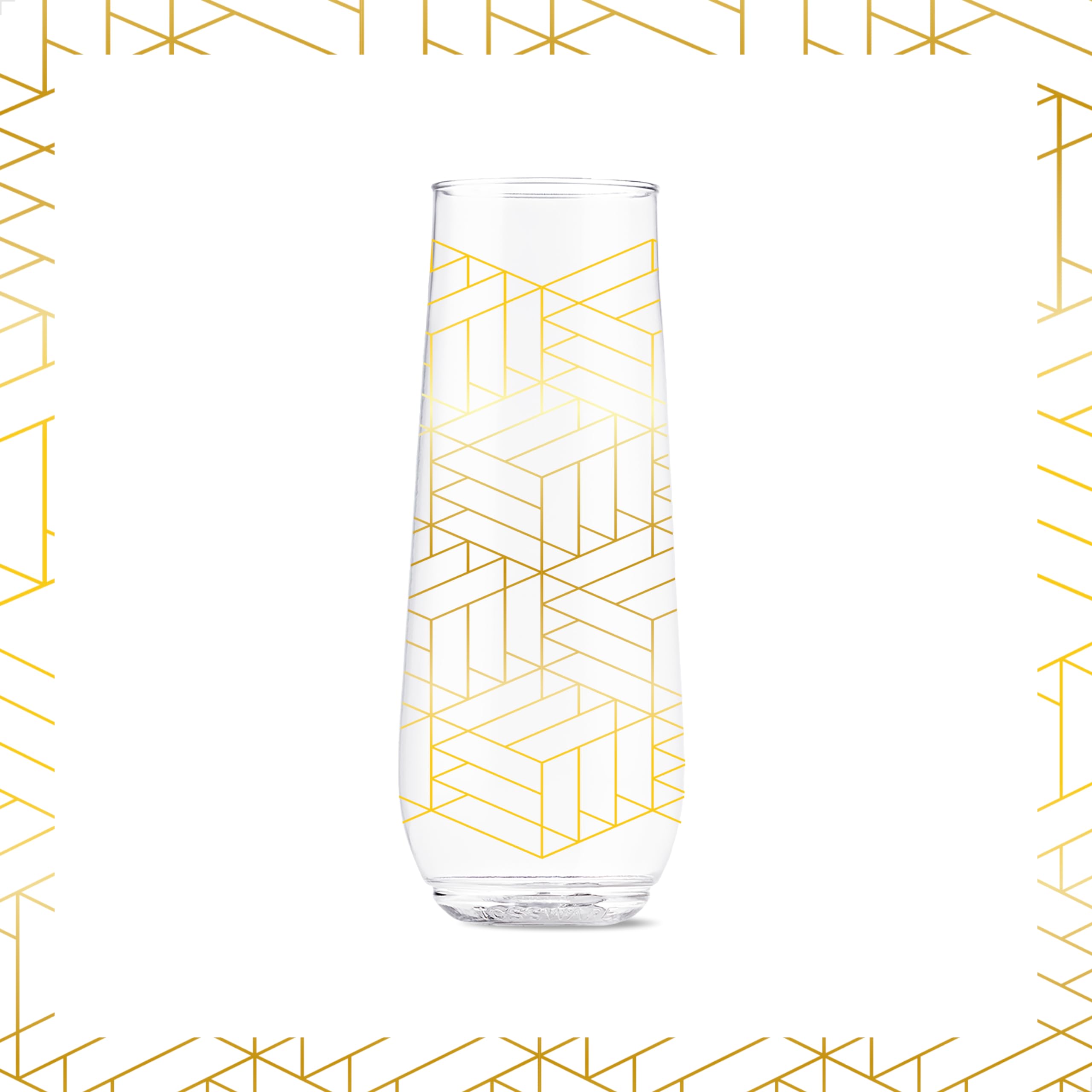 TOSSWARE Copas de champán POP de 255 ml, de plástico transparente, reciclables, irrompibles y transparentes