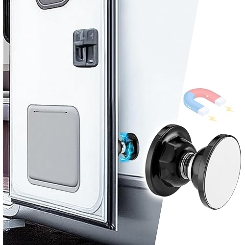 RV Magnetic Door Catch with Adhesives Screws - Easy to Install Camper Trailer Door Holder, Sturdy Stopper for RV Accessories, 1 Pack