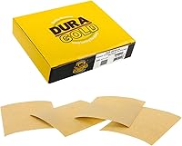 Vista 8 de Dura-Gold Hojas de papel de lija dorado Premium de 1/4 de hoja, grano 100 (caja de 24) – tamaño 4.5" x 5.5" con respaldo de gancho y bucle