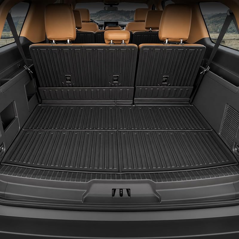 Forro de porta-malas com proteção para encosto GALVAGNITE compatível com Ford Expedition Max 2018–2024 e Lincoln Navigator L