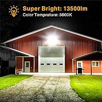 Vista 7 de STASUN Luz de inundación LED para exteriores, 150W 13500lm Iluminación exterior con ángulo de iluminación de 330°, 5000K, 3 cabezales ajustables
