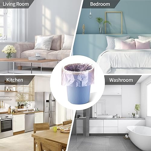 Miniatura 6 de HDY 5 rollos de bolsas de basura pequeñas, 100 bolsas de basura duraderas de 4 galones para el hogar, oficina, cocina, basura, baño, dormitorio