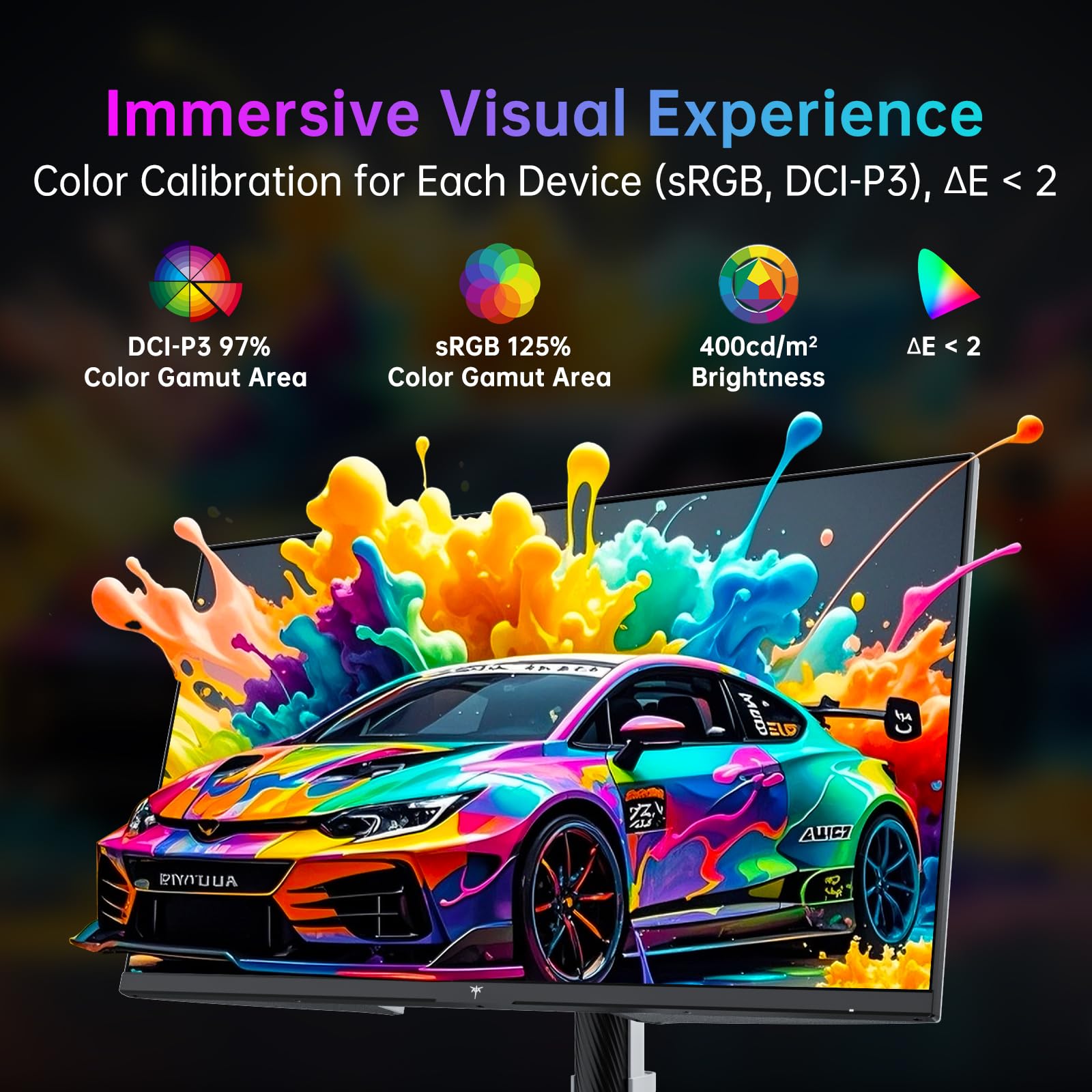 KTC 4K Gaming Monitor 27 Inch | Dual Mode 4K@160Hz / FHD@320Hz Seamless Switching | Fast IPS Panel | 1ms Response Time | HDR400 | Adaptive Sync | 125% sRGB, 97% DCI-P3, ΔE<2 | USB C 90W | KVM | White — view 5