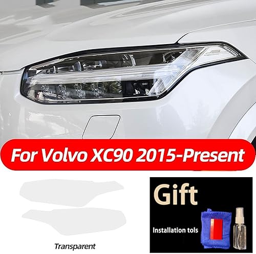Miniatura 4 de 2 Pcs Smoked Black TPU Sticker Transparent Car Headlight Protective Film, for Volvo XC40 XC60 XC90 S60 S90 V60 V90 2020 2021 2022