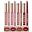 LANGMANNI 4pcs Matte Lipstick with Lipliners Durable Makeup Set,Long-Lasting Non-Stick Cup Not Fade Waterproof Pigmented Velvet Lipgloss Kit Beauty Cosmetics Makeup Gift for Girls(9+10+11+12)