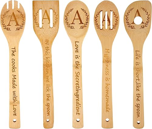 Miniatura 8 de Juego de 5 cucharas de cocina de madera de abeja, regalos de abeja, decoración de cocina de abeja, regalos para apicultores, cucharas de utensilios