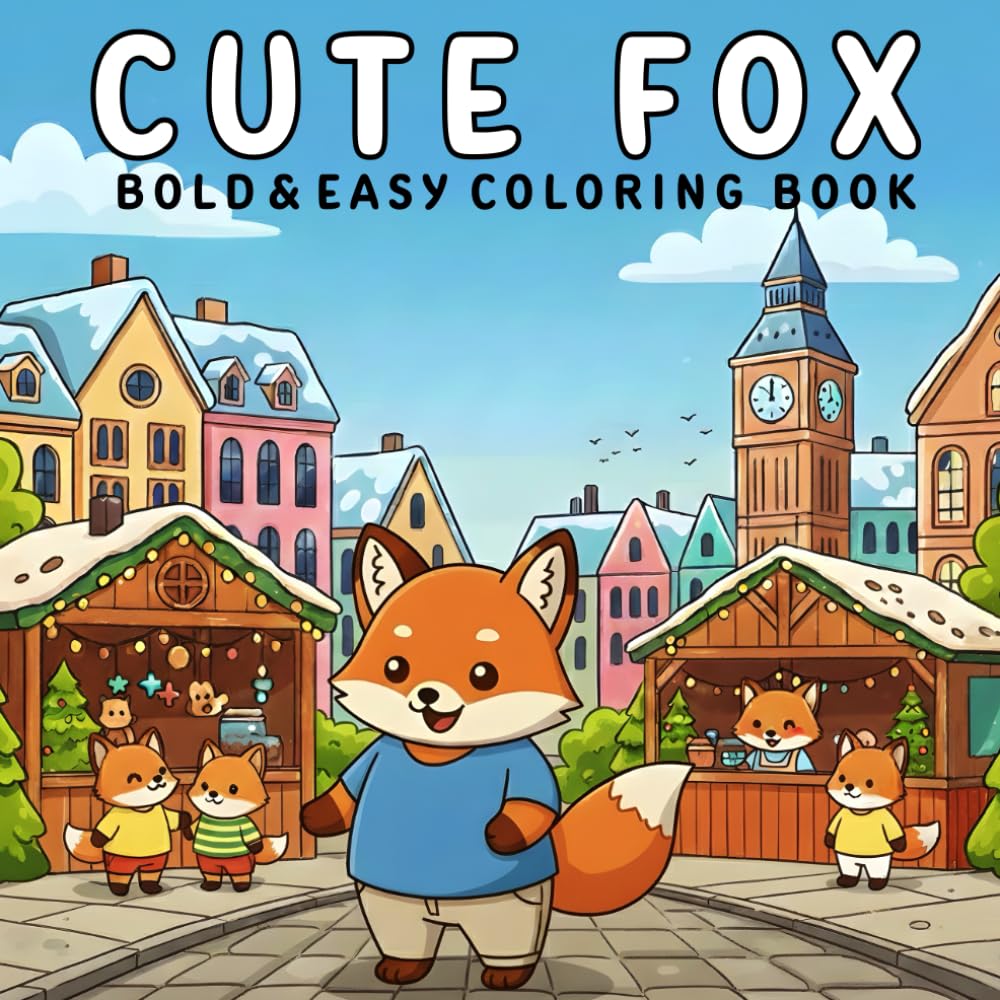 Cute Fox Coloring Book: 40+ Gorgeous Fox Coloring Pages for Stress Relief – Simple and Enjoyable Designs for Teens and Adults