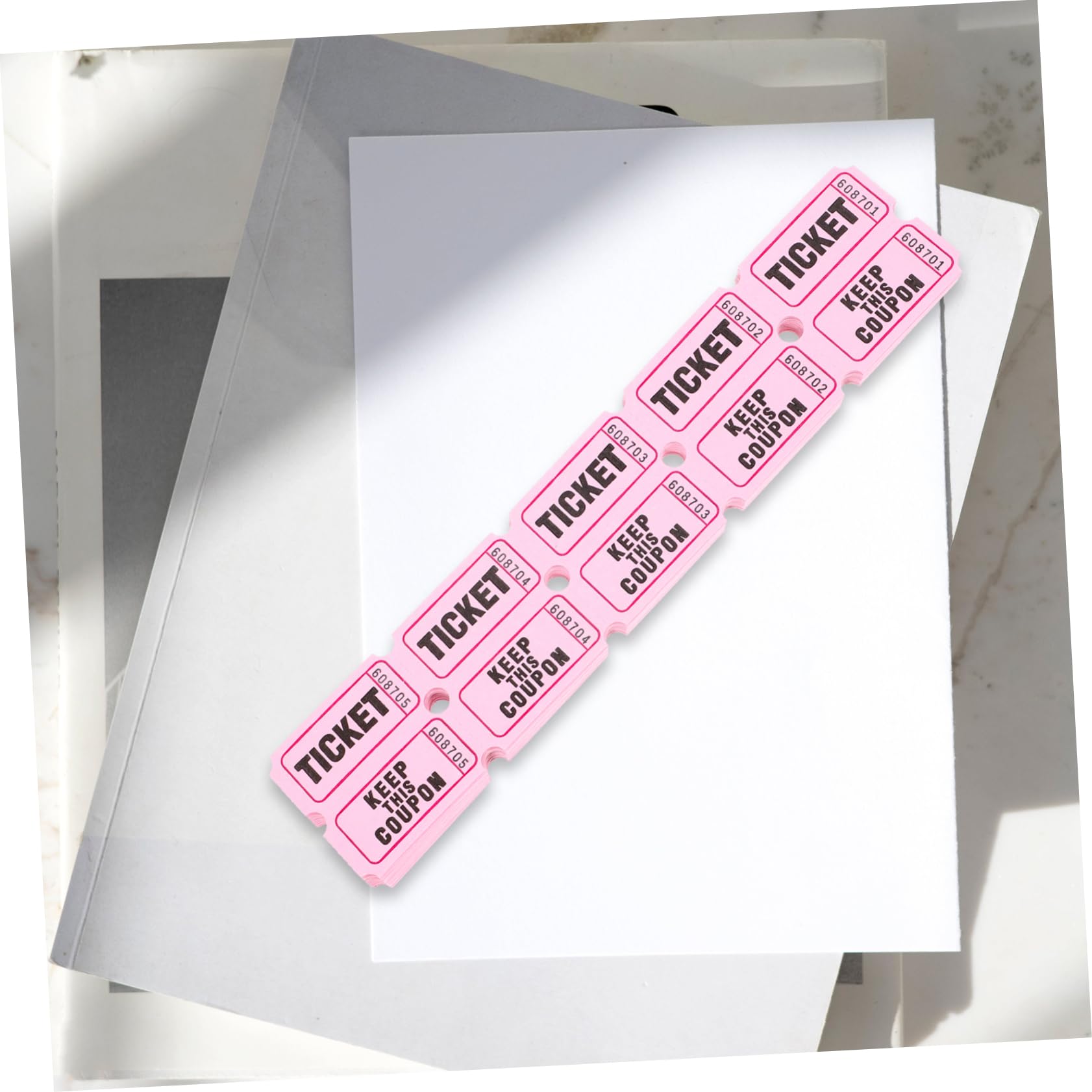 HOODANCOS – 100 Billets De Tombola Colorés Rose – 5x2,5 Cm – Pour événements, Loteries, Concerts, Carnivals