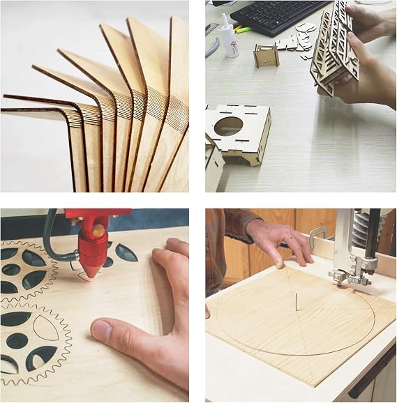Plywood Sheet Board, A Grade, 16 x 12 x 1/8 inch, 3mm Thick, Pack of 5 Unfinished for Crafts Basswood by Craftiff