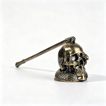 We Moment Candle Snuffer, Candle Snuffer Extinguisher with Long Handle,Retro Style Wick Flame Snuffer for Putting Out Candle Flame Safely,Skull Candle Snuffers Accessory for Candle Lovers