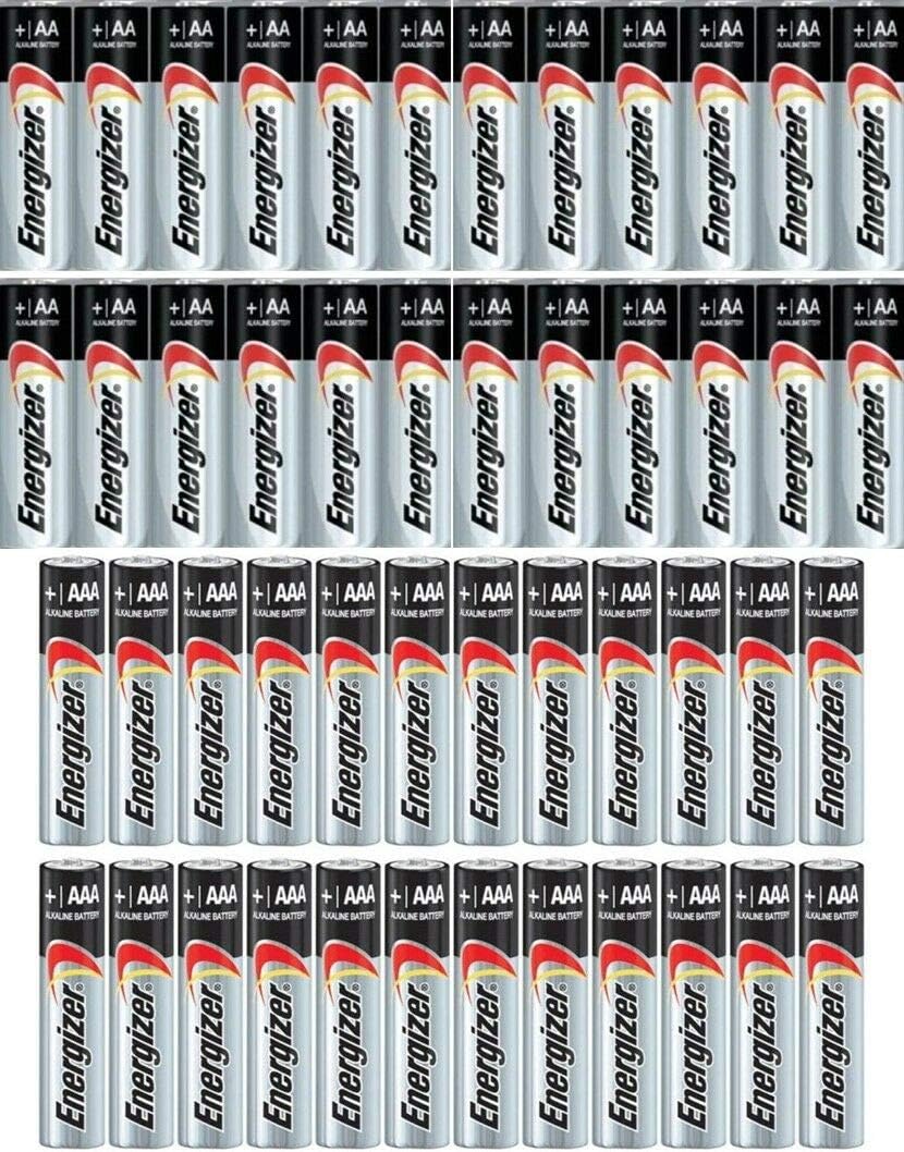 Combo 24x AA + 24x AAA Energizer Max Alkaline E91/E92 Batteries Made in USA Exp. 2023 or Later ((Bulk Packaging)