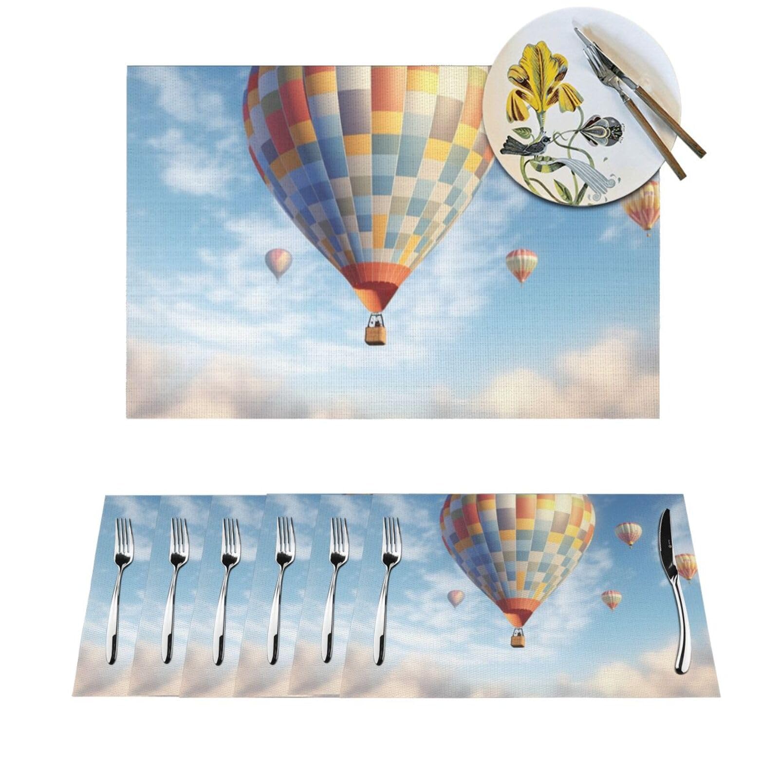 Sets de table lavables en PVC tissé résistants pour repas intérieur extérieur