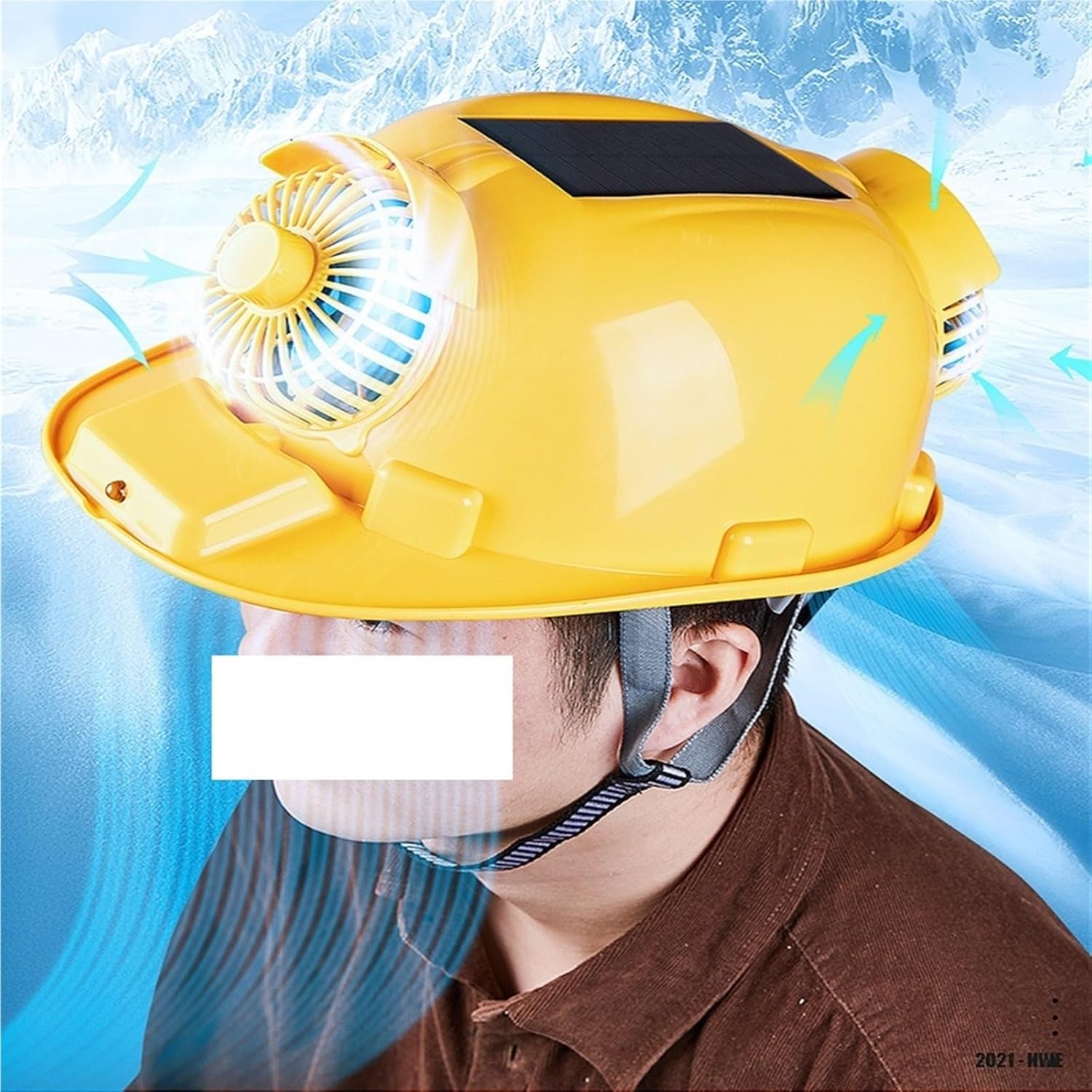 INLIMA Hardhat Solar Fan Breathable Sun Hat Engineering Cap Double Fan Lighting Helmet