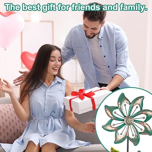 Miniatura 31 de 2 paquetes de molinos de viento para exteriores, molino de viento para patio, molinetes, molinillos de viento para patio, jardín, molinillos