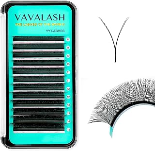 VAVALASH Y Lash Extensions D Curl 0.05mm 13mm Tray Easy Premade Volume 2D Fans Eyelash Extension YY Type Natural Volume Lashes Extension Soft Matte Black Lashes (YY-0.05-D-13mm)