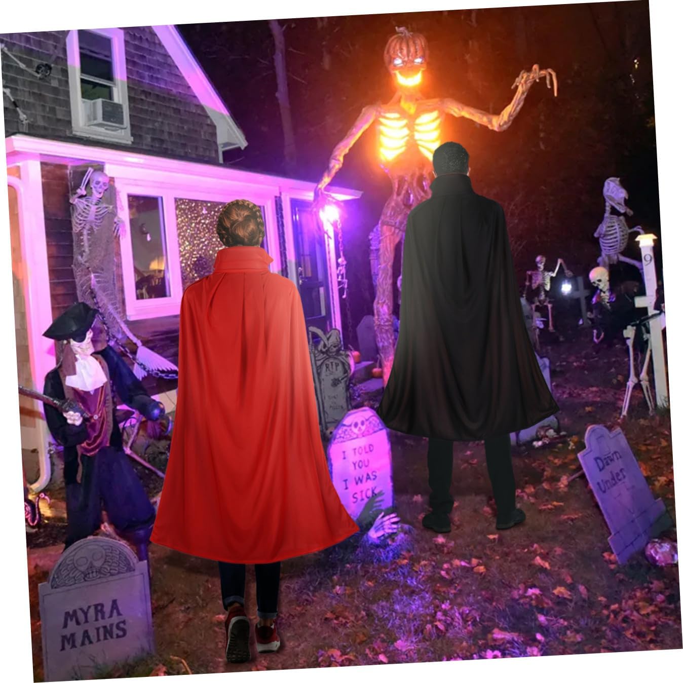 BESPORTBLE Black Red Reversible Vampire Witch Cloak Unisex Hooded Cloak halloween vampire cape Halloween Holidays Costume Adult Cosplay Costumes for Wizard Royalty