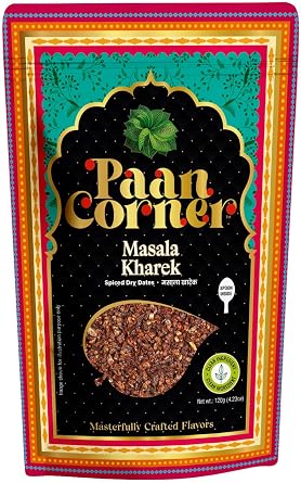 Paan Corner Masala Kharek Spiced Dry Dates, Vegan, 4.23 oz