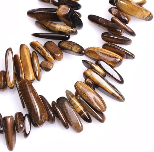 Miniatura 2 de JOE FOREMAN Cuentas de ojo de tigre para hacer joyas, piedras preciosas semipreciosas naturales de 0.709 in-0.787 in, hebra de 15 pulgadas