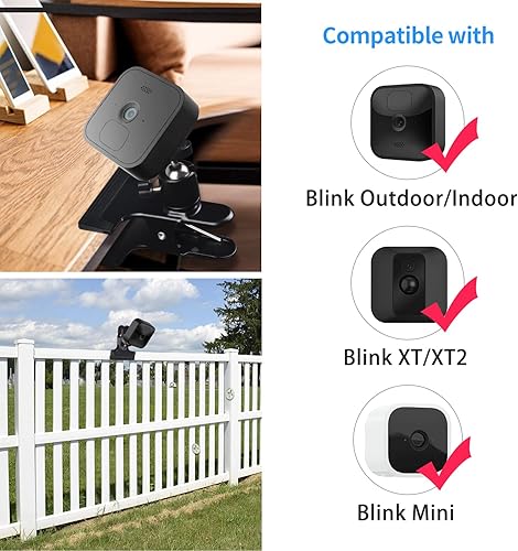 Miniatura 3 de Paquete de 2 soportes de clip de abrazadera de metal para Blink Outdoor 4 (4. generación)  (3 generación) y cámara Blink para exterioresinteriores,