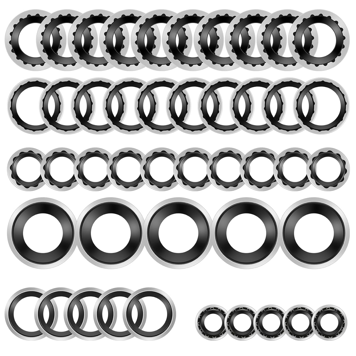 4Set Air Conditioning Gasket Assortment Compressor O Ring Port Seal Washer Kit Automotive Self Centered Bonded Seal Compressor Seals (4)