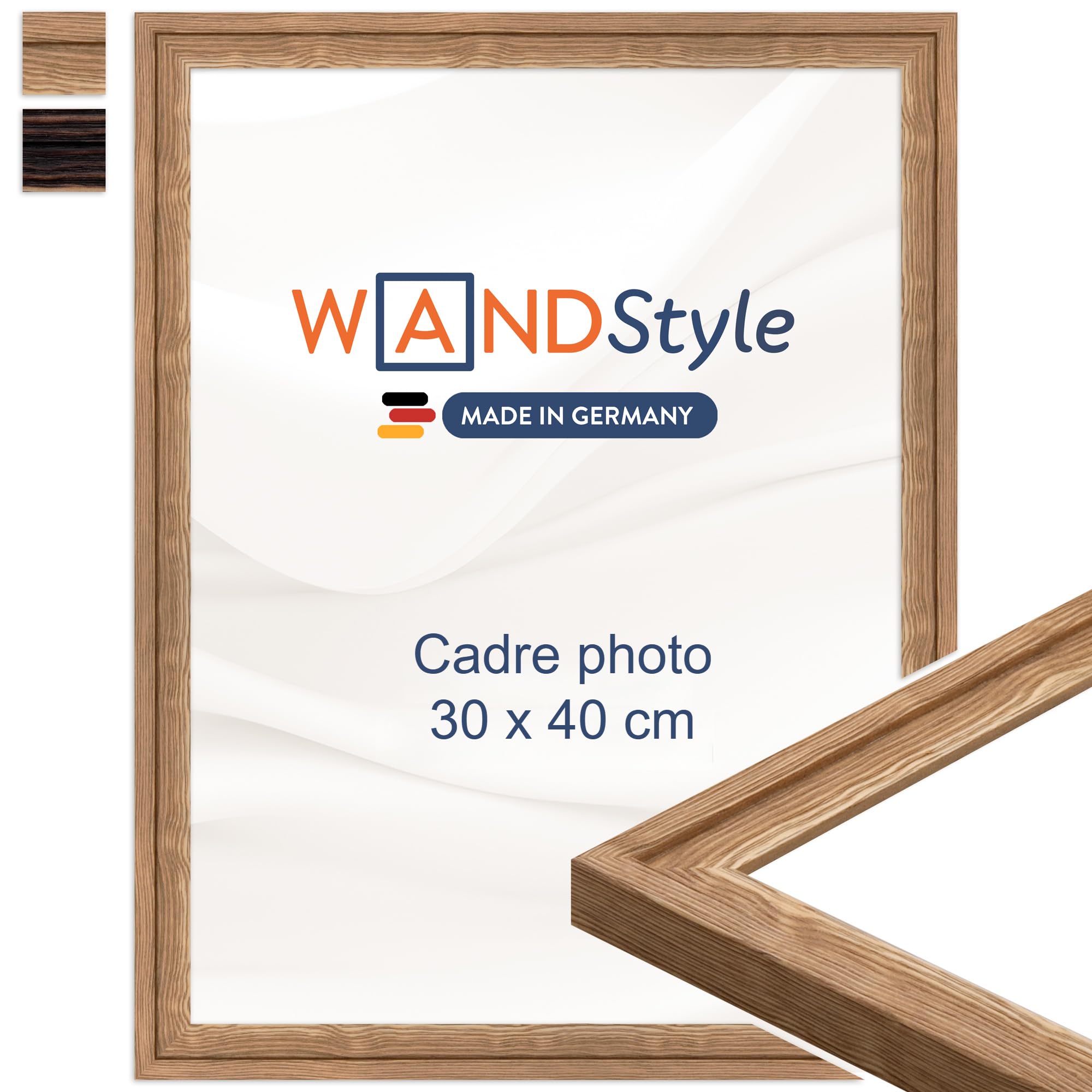 WANDStyle Cadre photo bois rustique, cadre chêne, cadres photo 30x40 cm