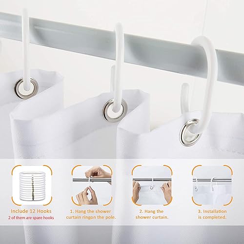 Miniatura 6 de Cortina de ducha bohemia de mediados de siglo, cortina de ducha moderna abstracta con hojas para baño, juego de cortina de ducha geométrica