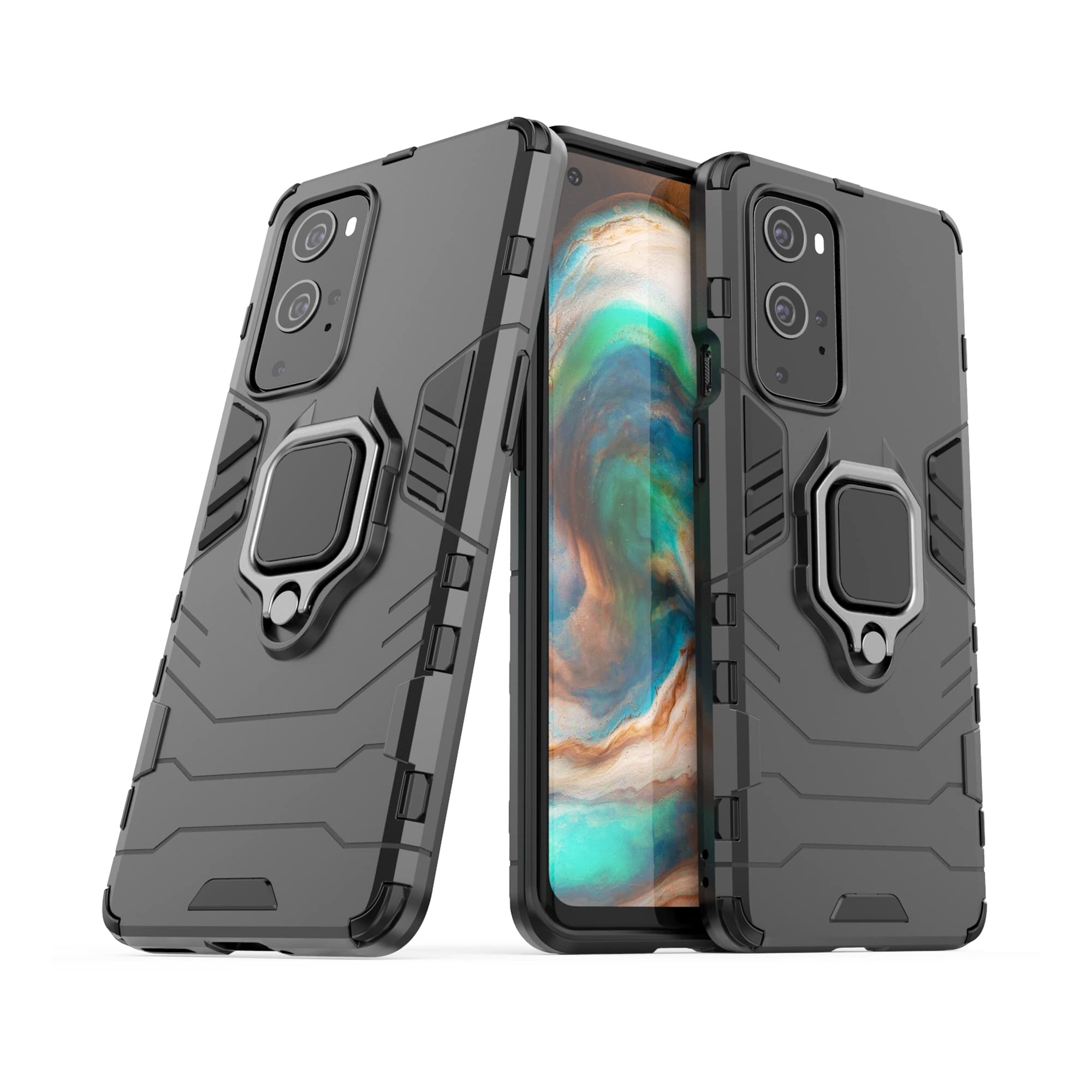 CEDO Rugged Oneplus 9 Pro (5G) Defender Case | Rotating Ring Holder & Kickstand in-Built | Military Grade Armor | Bumper Back Cover (Black) (B094742WJD) Amazon Price History, Amazon Price Tracker