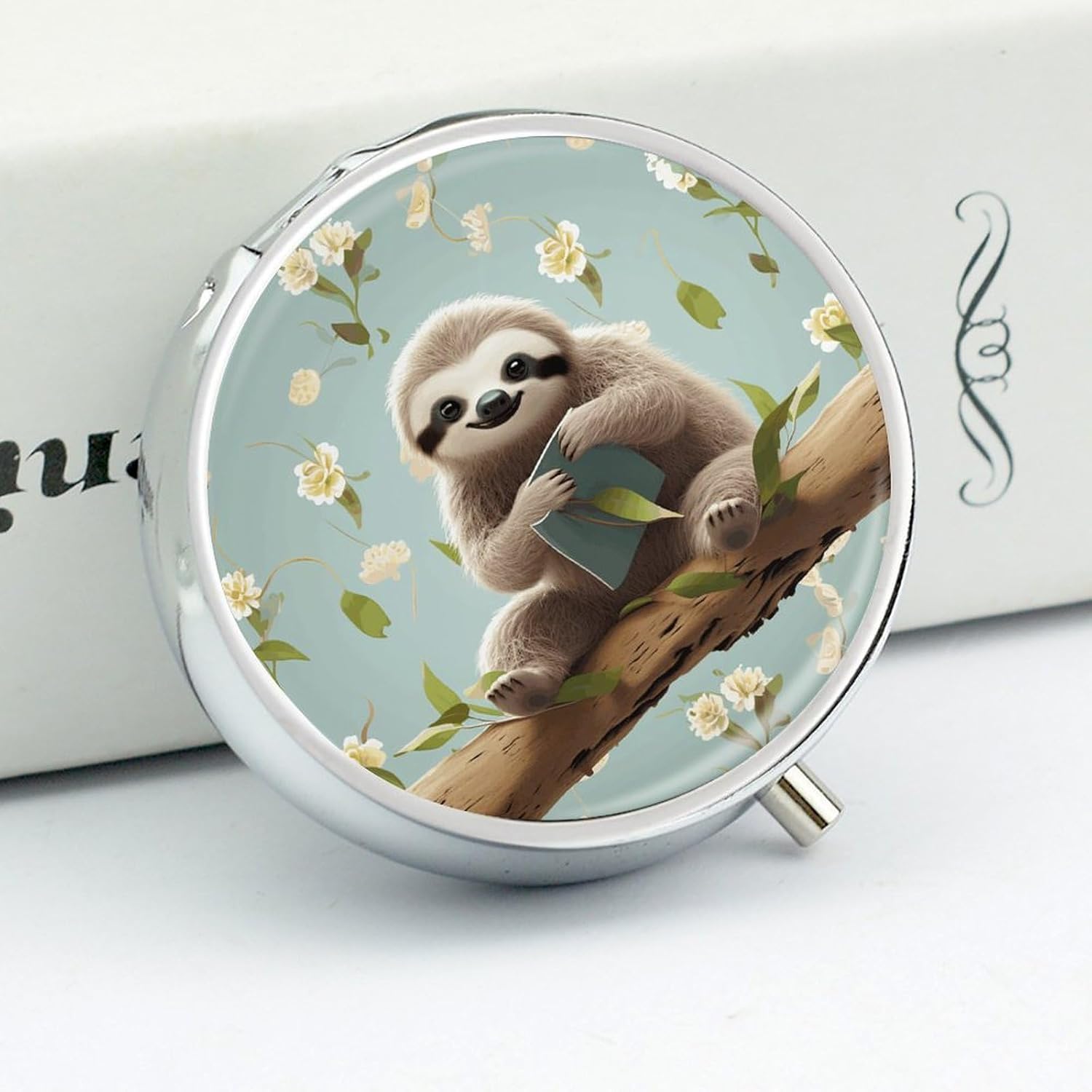 Cute Sloths Pill Case 3 Compartment Travel Pill Box image 4