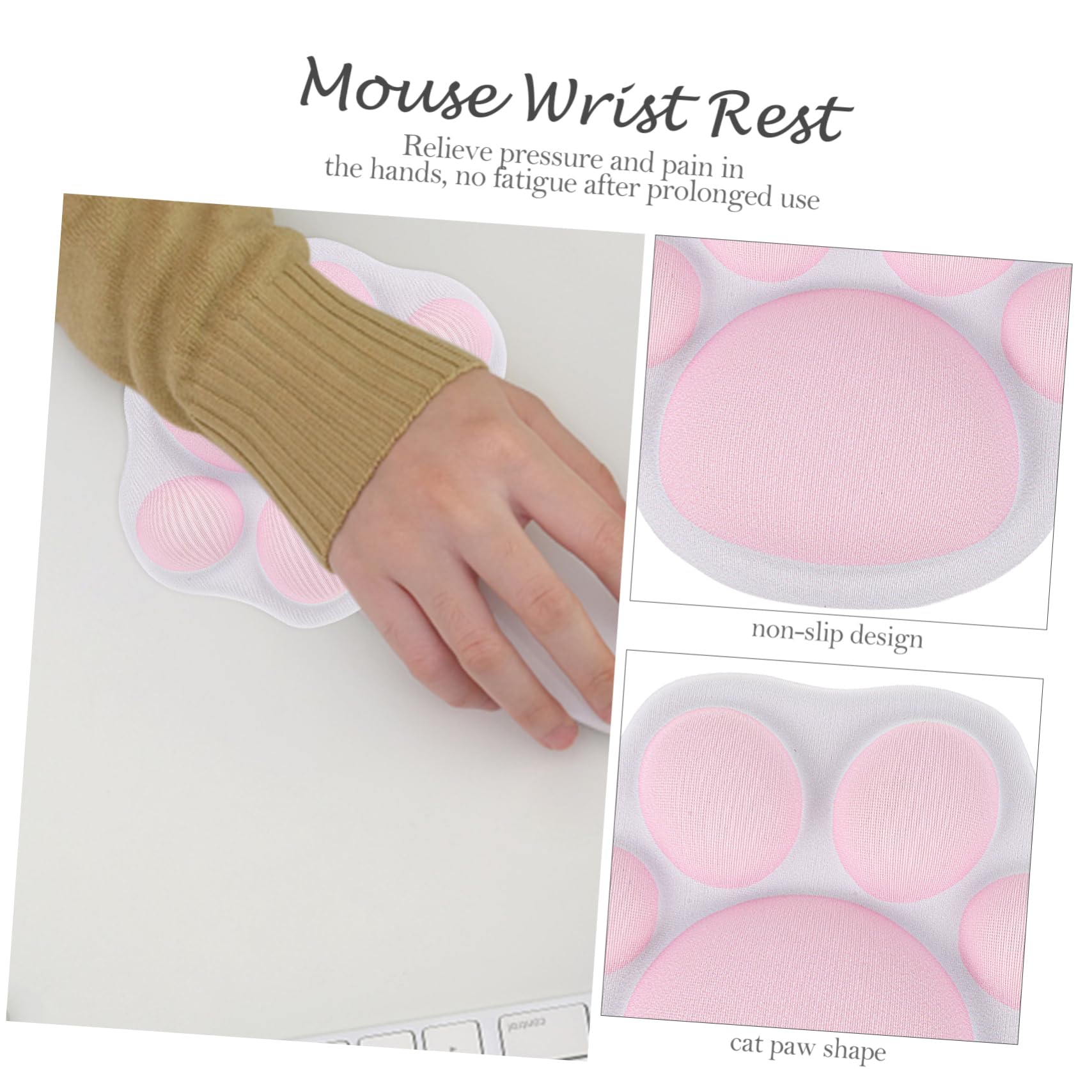 SHINEOFI 4stücke Adorable Handgelenkstütze Mit Katzenpfoten-muster Ergonomisches Mauspad Für Büro Und Rutschfest Und Langlebig Für Pc Und Laptop
