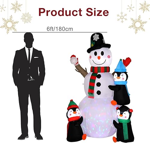 Miniatura 6 de Decoraciones navideñas inflables de 8 pies con luces LED, árbol de Navidad inflable, decoración de fiesta familiar, patio, césped, decoración