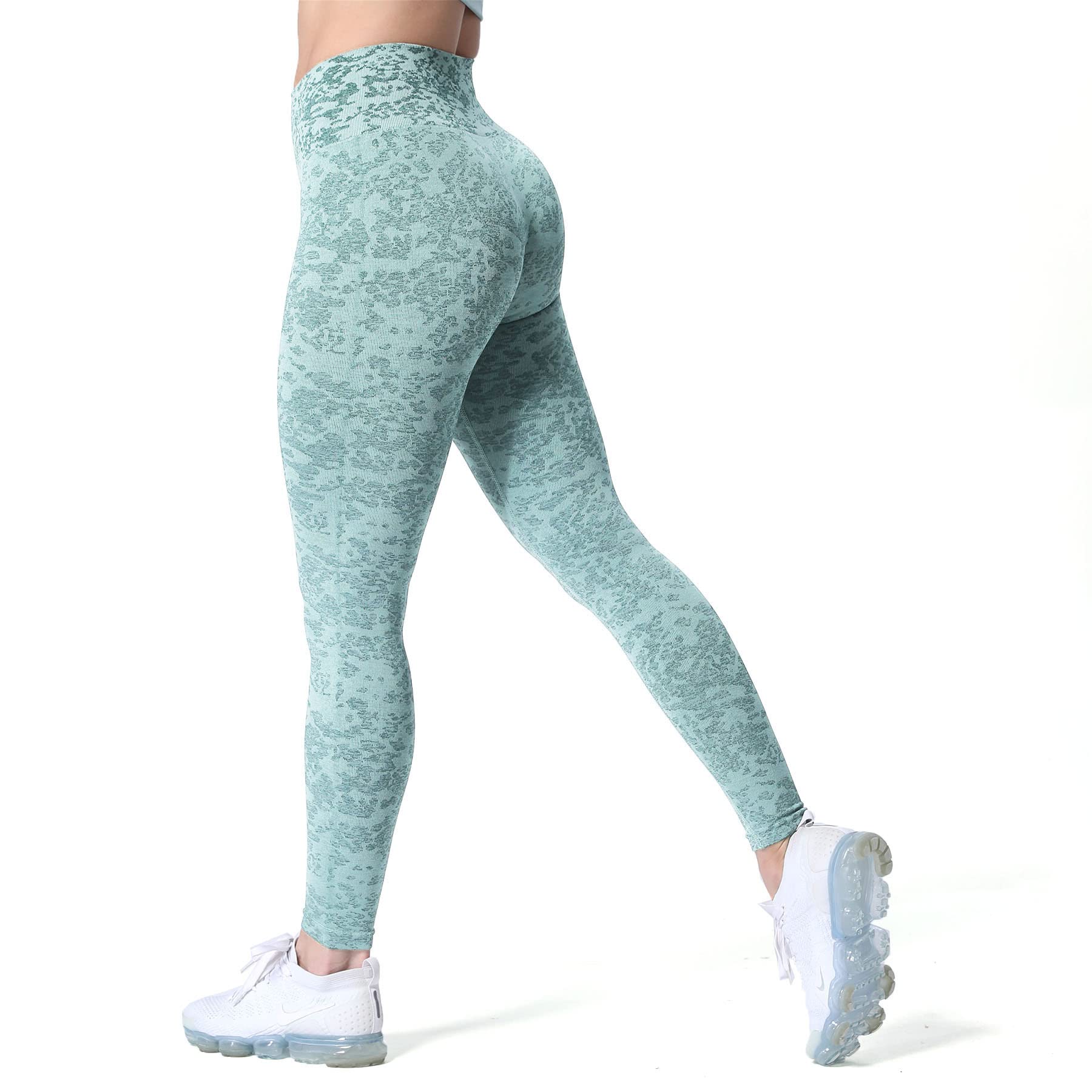 AoxjoxYoga Pants for Women Workout High Waisted Gym Sport Adapt Animal Camo Seamless Leggings