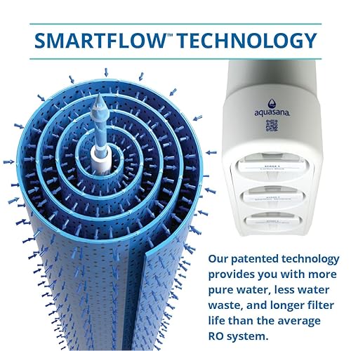 Miniatura 4 de Aquasana Sistema de filtro de agua de ósmosis inversa SmartFlow - El RO bajo mostrador de alta eficiencia elimina hasta el 99.99% de 90