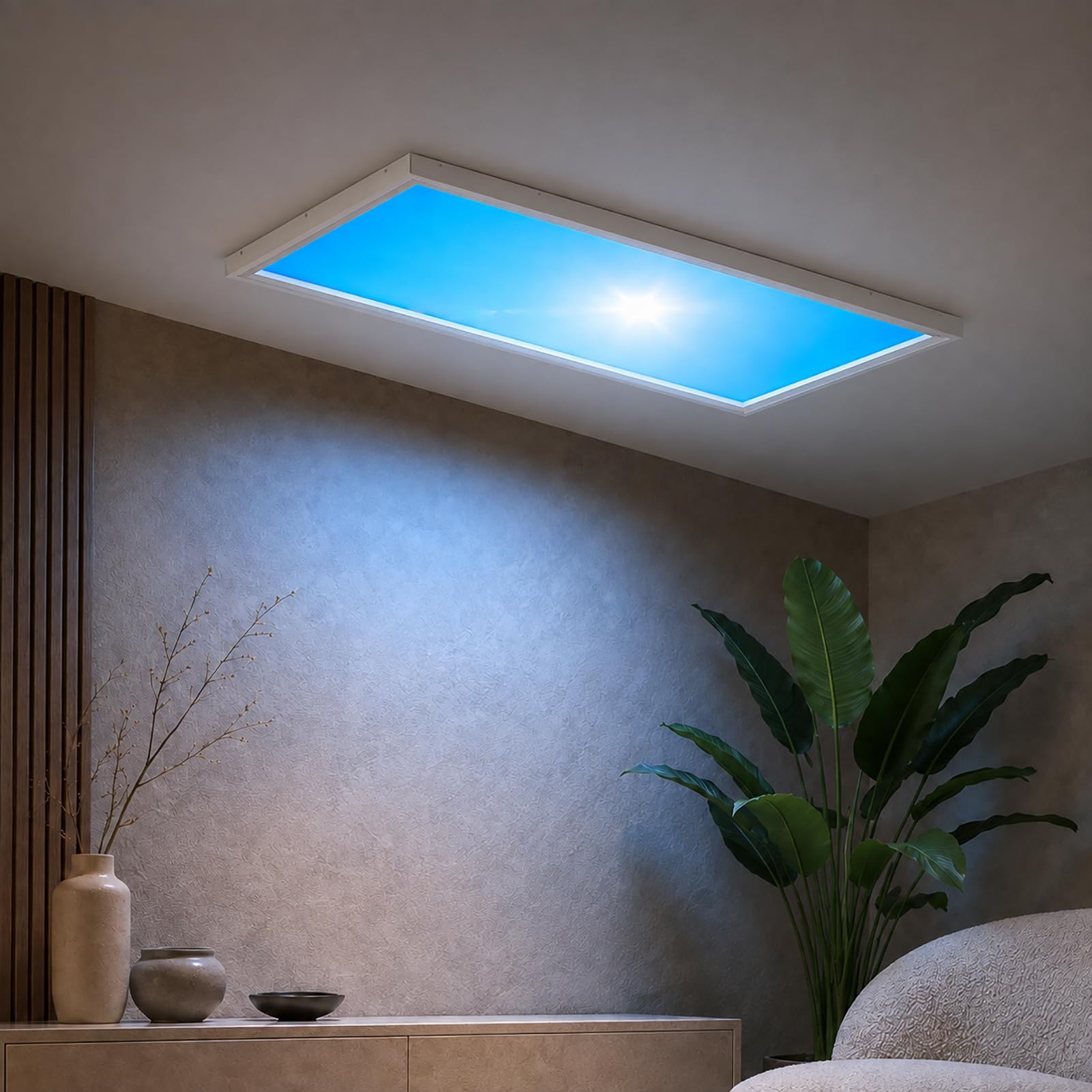 Smart Blue Sky Light Deckenleuchte dimmbar mit Himmelslichteffekt ,60*30*5