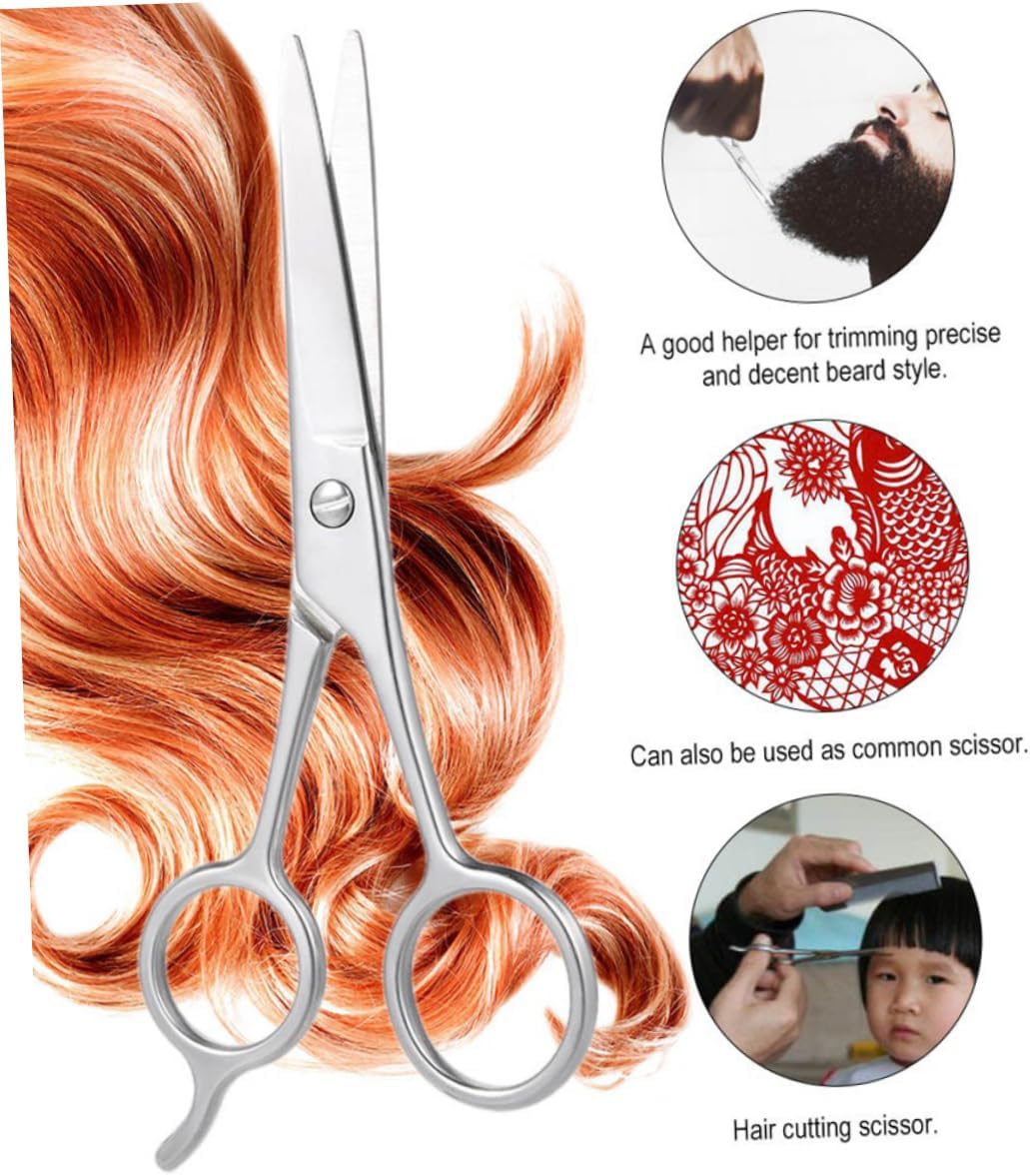 Stainless Steel Beard and Eyebrow Scissors 6-inch Professional Hairdressing Scissors for Men and Women for Beard Trimming Eyebrow Shaping and Daily Grooming