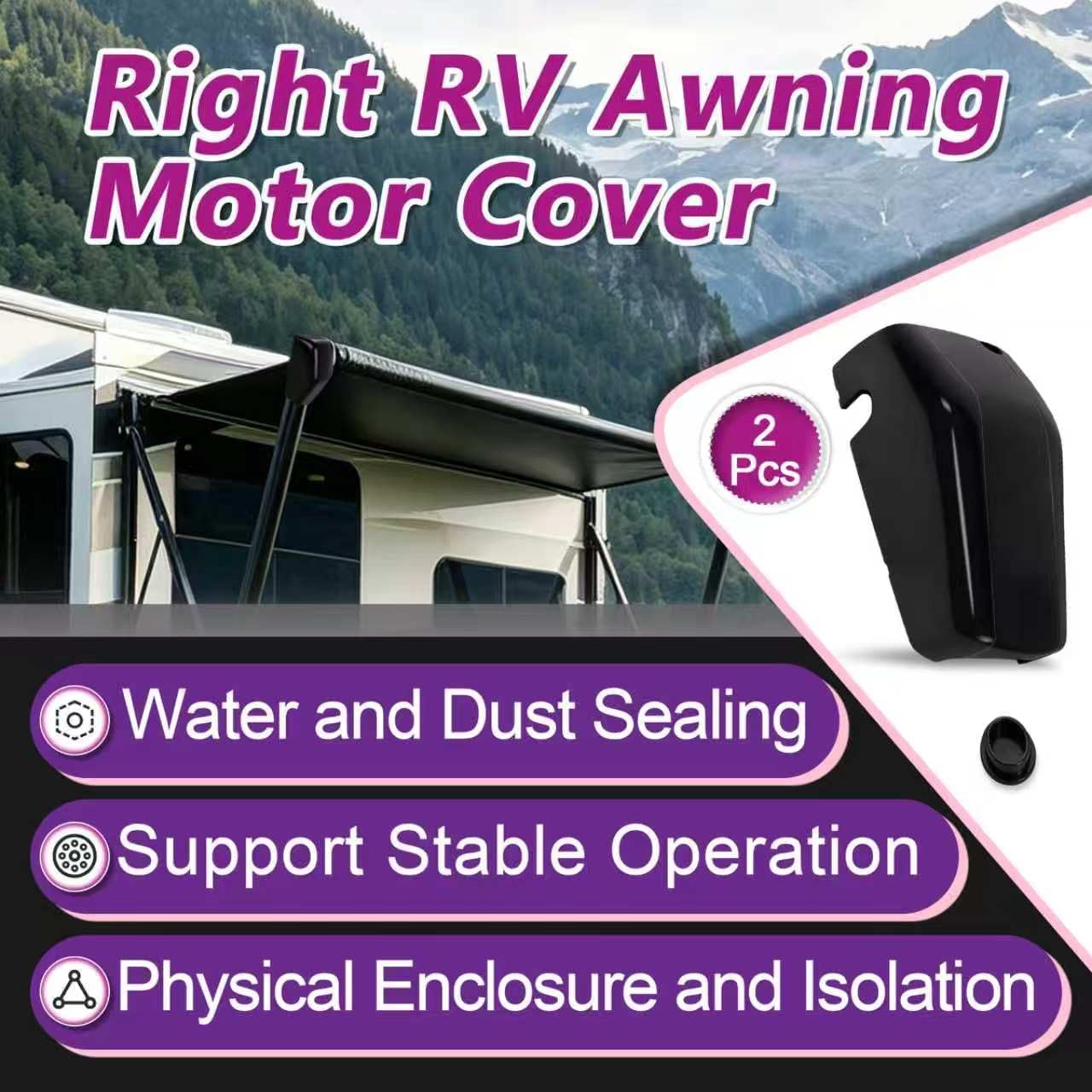 2 Pcs 643922 Right RV Awning Motor Cover Compatible with Lippert, Solera