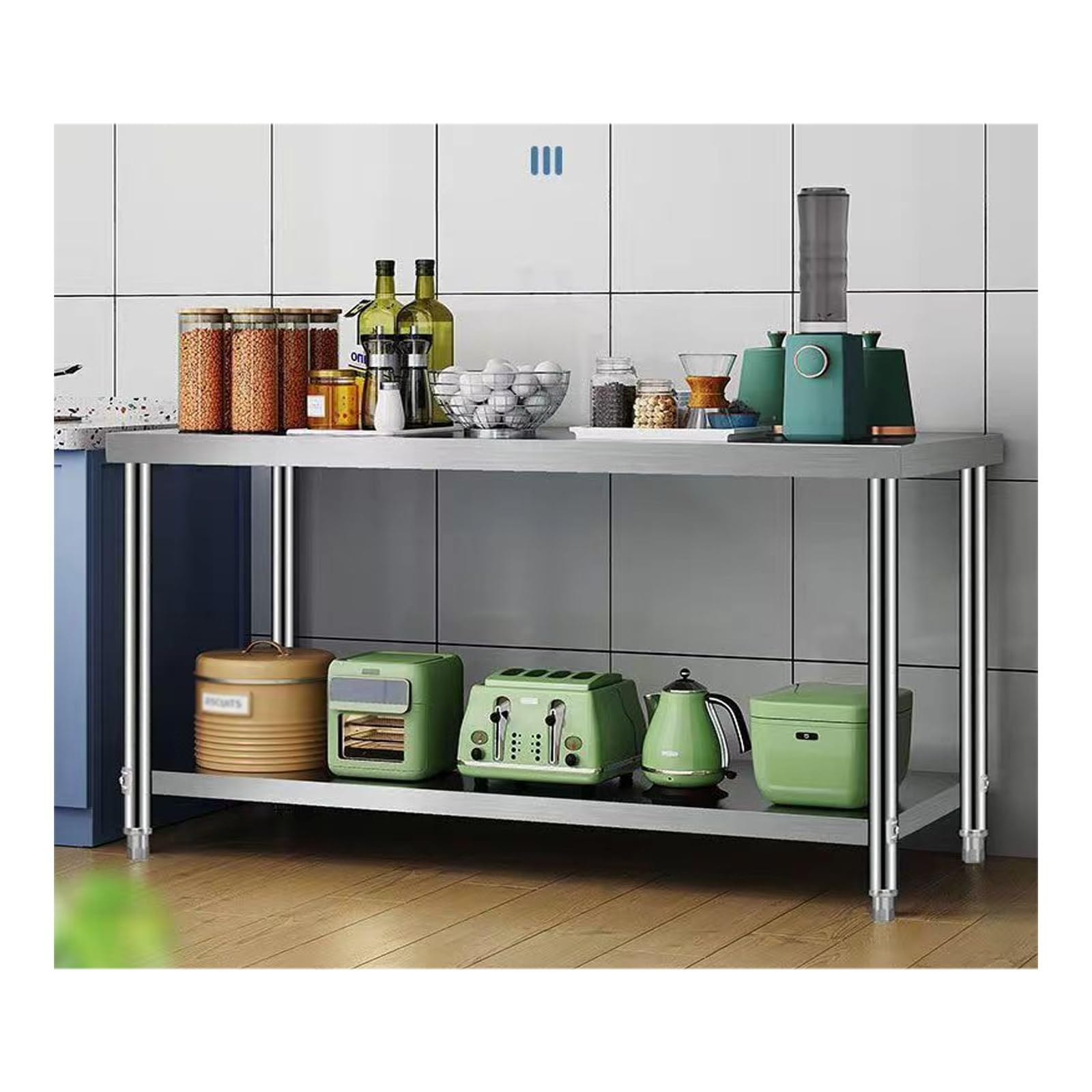 Stainless steel catering workbench, Can Be Used in Restaurant Kitchens, School Cafeterias, Home, Etc(120 * 40 * 80cm/47.2 * 15.7 * 31.5in)