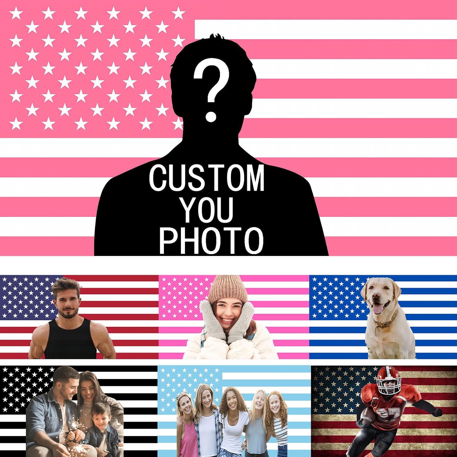 Custom Flag 5x8Ft. Personalized With Your Photo Logo Text. Custom Flag Banners For Indoor And Outdoor Decoration.