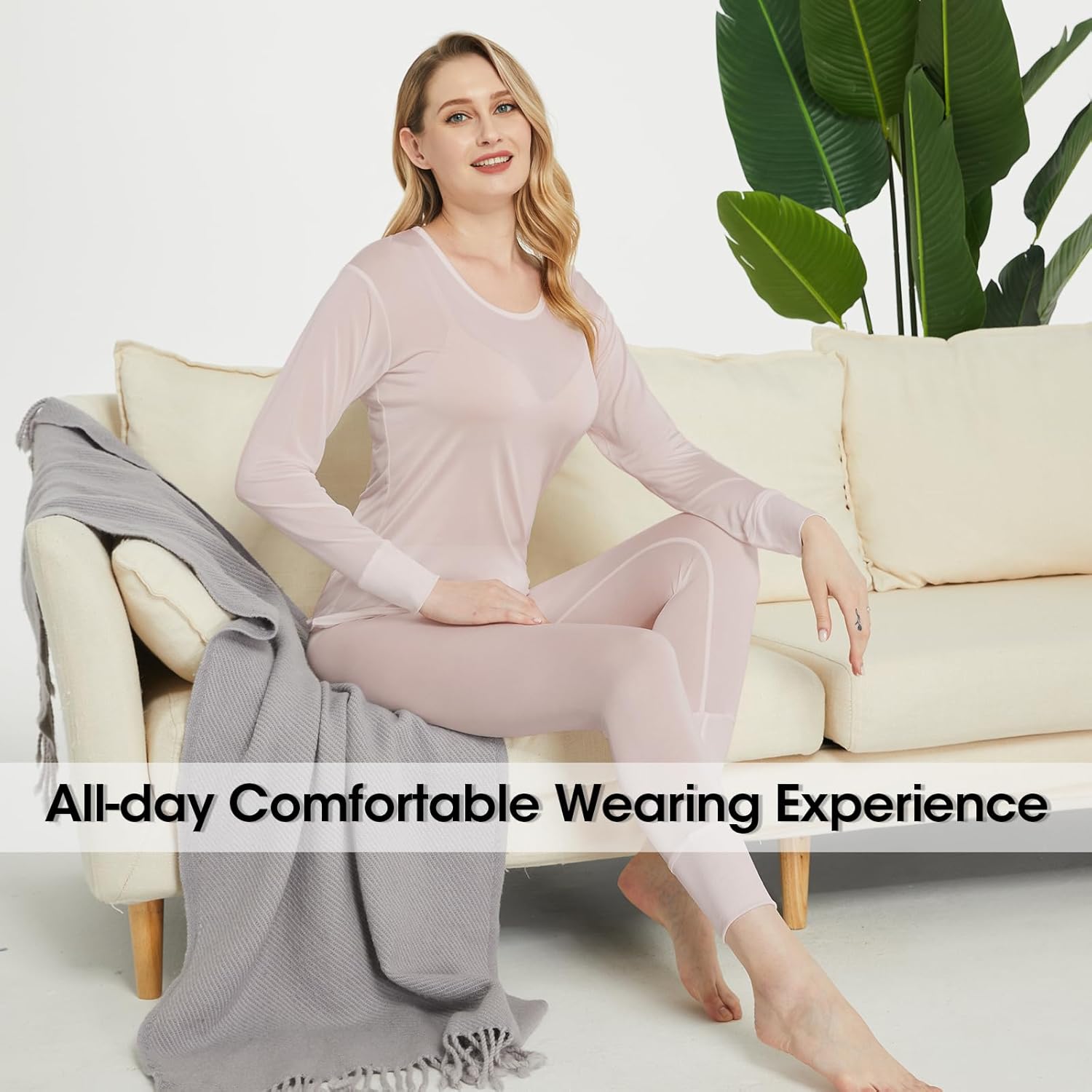 Viamulion Women's Pure Mulberry Silk Knitted Thermal Underwear Set - Image 6