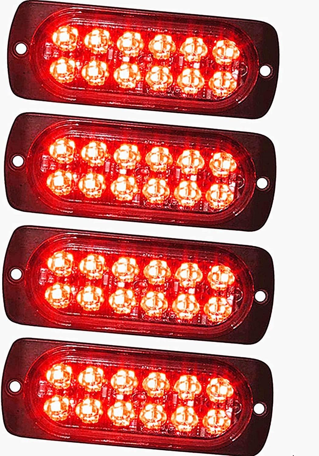 HULA Strobe Side Marker Lights, 4PCS 12LED Car Marker Lights Car Side Indicators Lights 12V 24V Front Rear Side Light Position Lamps for Truck Trailer (Yellow)
