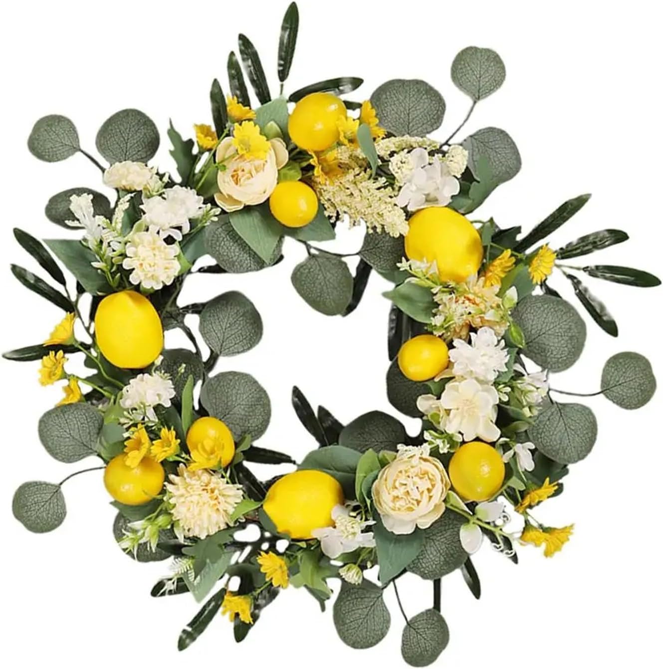 Compatible For Simulated Flower Wreath Wall Decor Summer Lemon Garland Fake Plant