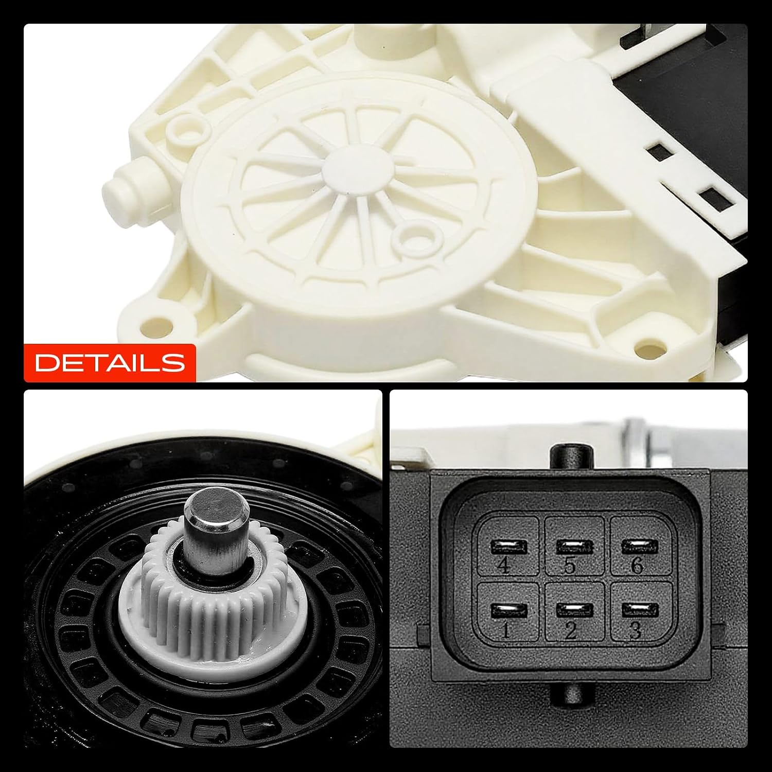 A-Premium Power Window Lift Motor Front Driver Side, with 6-Pin Plug