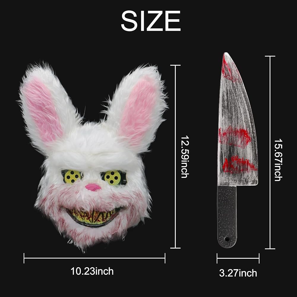 Amazon.co.jp: BESSEEK ハロウィーン 怖いマスク ウサギ バニーマスク